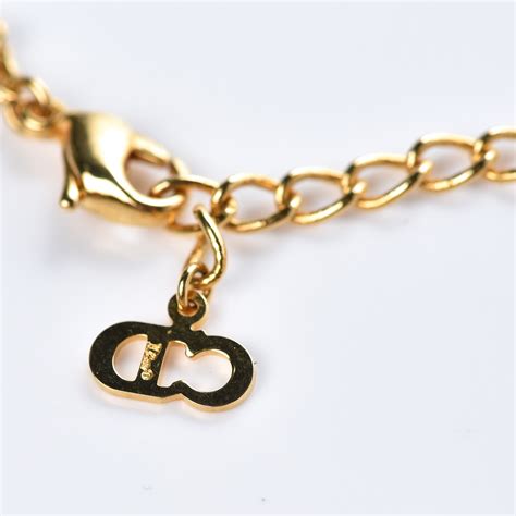 gold dior logo necklace|christian dior logo necklace.